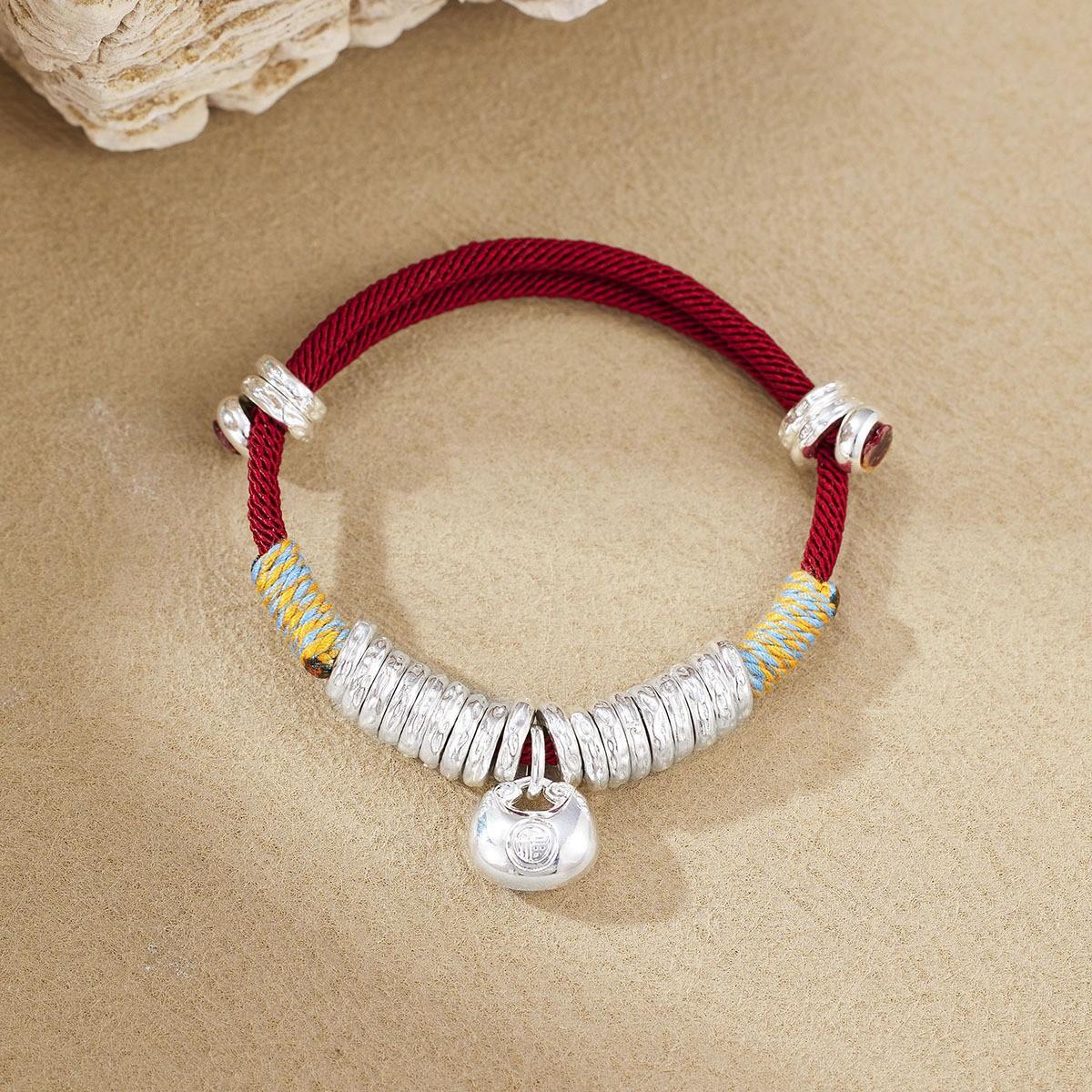 

Ретро браслет Сяопангфу в новом китайском стиле, ручной работы, плетеный, с узлом Жуйи, ручная веревка, самодельные ювелирные изделия