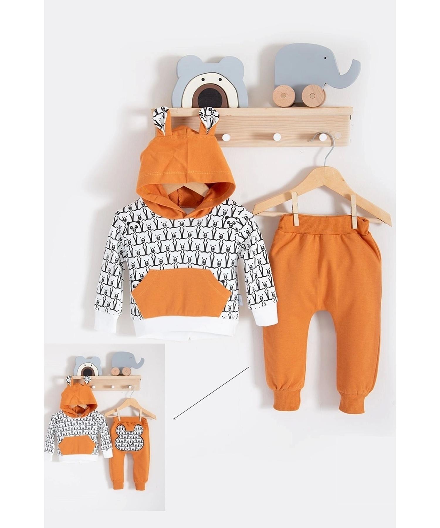 

Комплект из 2 штук для мальчика из 100% хлопка с рисунком крошечных мишек