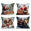 Retro Santa Claus  Gifts  Cushions Pillowcase Cushion Cover Throw Pillow Sofa Decoration Pillowcover Home Car Decor