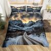 Snow Mountain Duvet Cover Set Iceberg Sunrise Sunset Bedding Set Microfiber Winter Natural Scenery Quilt Cover Single King Size