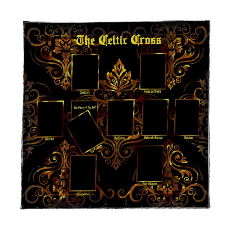 

Premium Velvets Meditations Mats Features Esoterica Pattern Tarots Ritual Cloth for Mystical Practices and Gift Giving 50x50cm