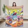 Animation Anime Film Oggy And The Cockroaches Blanket Comfortable Plush Throw Blanket For Bedroom Flannel Bedspread Bed Cover