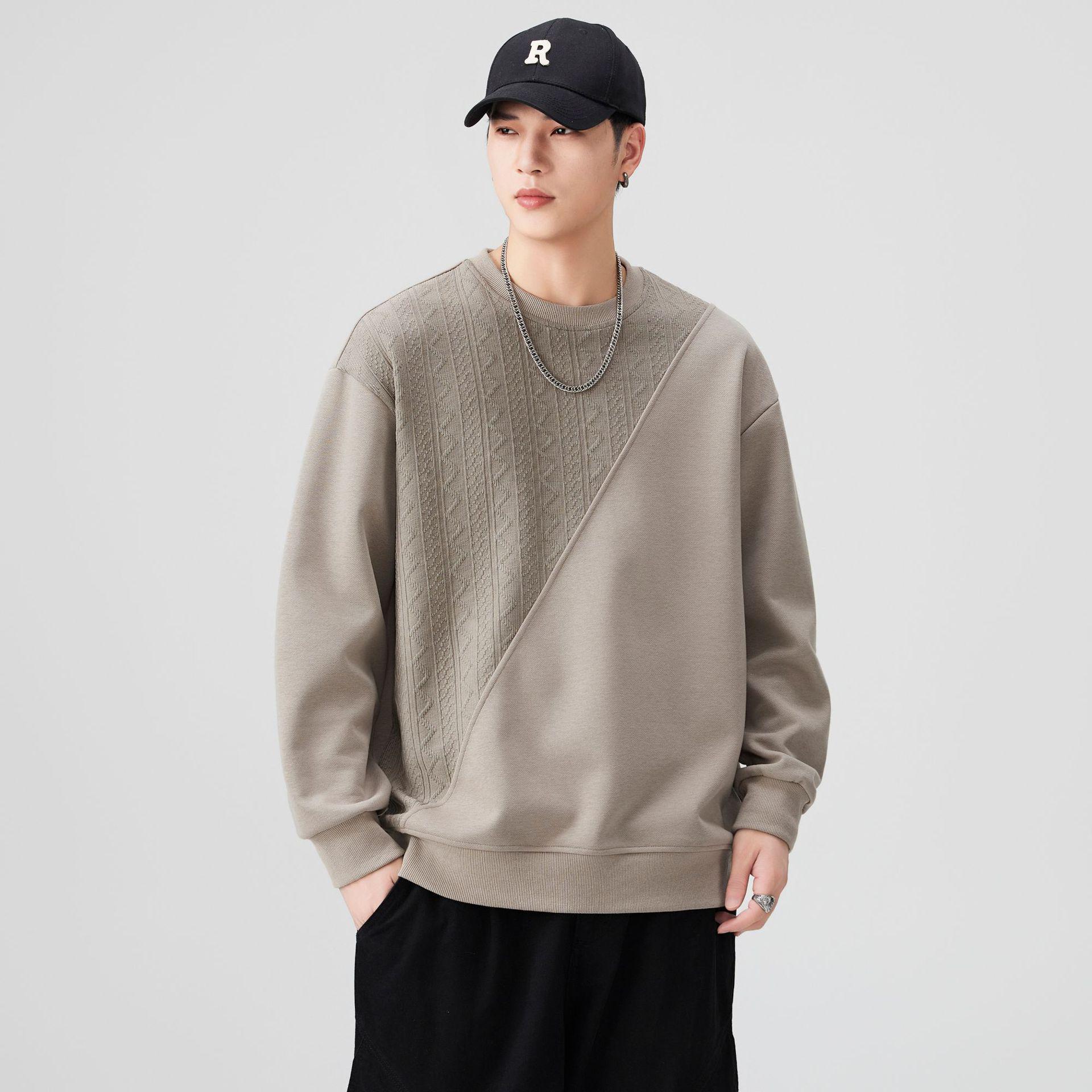 Men s Trendy Color Block Patchwork Hoodie - Heavyweight 300g, Loose Fit, Spring/Autumn Style L хаки