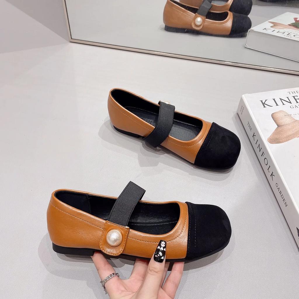 Fashion Flat Shoes for Women 2025 Spring Autumn Square Toe Mary Jane Plus Size Women's Shoes 41-43 Loafers Women Ladies Shoes