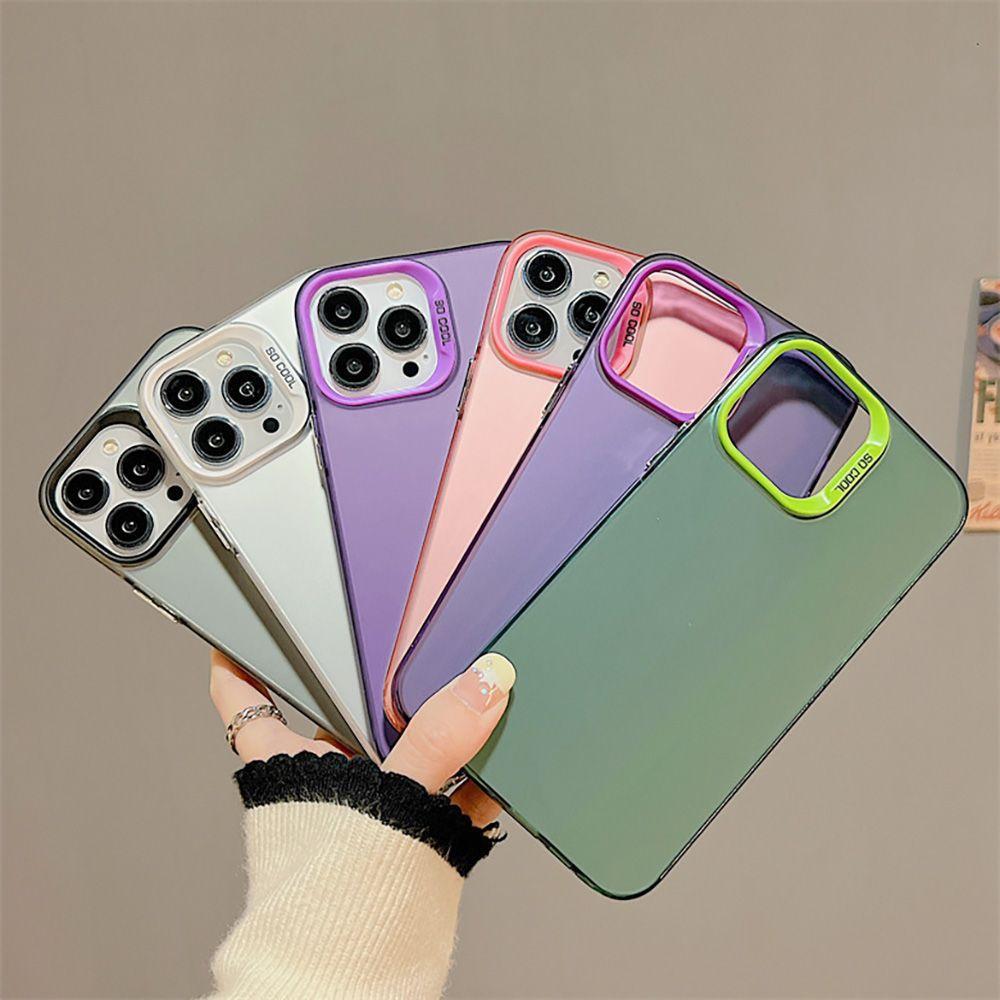 Solid Color Colored Silver Advanced Sense Applicable iPhone15promax Mobile Phone Case 14pro Simple 13 Creative 11/12
