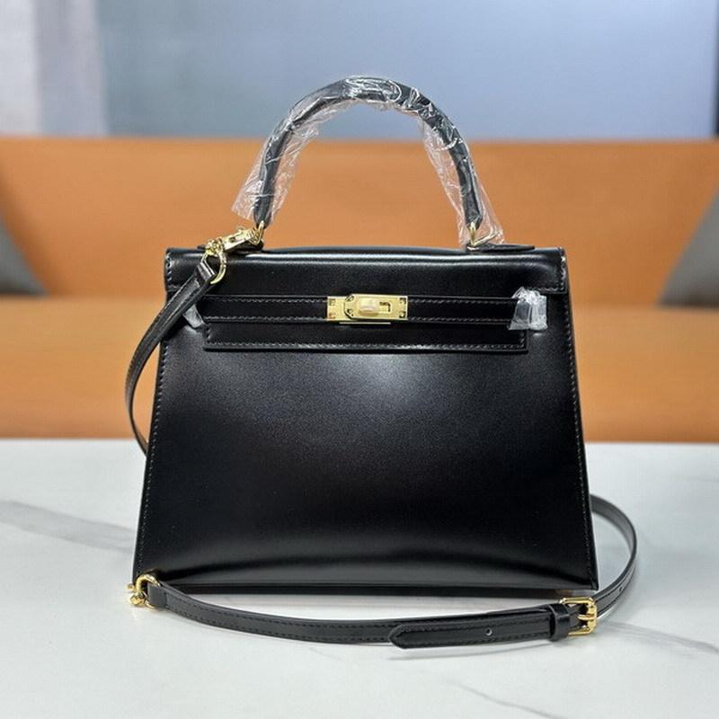 2026 new leather cowhide women's bag mini bag BOX glossy leather patent leather Kelly bag, handbag shoulder bag