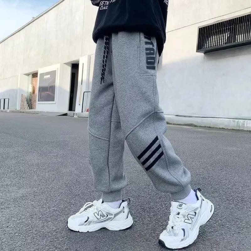 

Детские брюки-карго для мальчиков, брюки с эластичной резинкой на талии, детские спортивные штаны, леггинсы, спортивные штаны, детские повседневные брюки 170cm серый