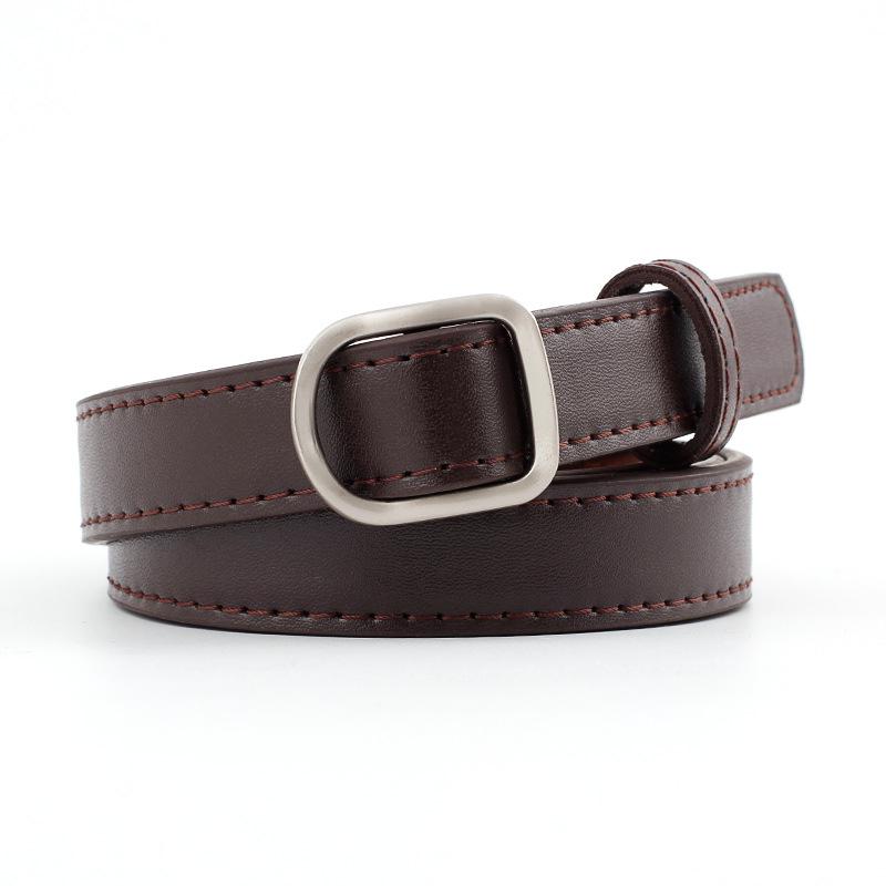 

Simple Casual Needle-Free Belt, Student Decorative Smooth Buckle Belt, Women S Belt 105*2 темно-коричневого