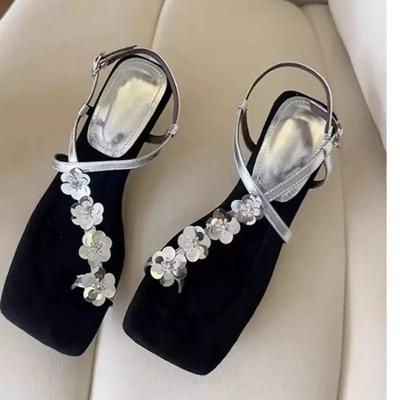 Fortgeschrittener Sinn Schnallenriemen Peeptoe Eckige Zehen Damen Sandalen Schuhe für Damen 2025 Mode Sommer Neu Kleidsandalen Damen
