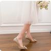 Crystal wedding shoes women's 2025 new show Hezhu wedding dress bridal shoes are not tired, champagne wedding stiletto high heels