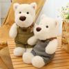 Cartoon Overalls West Highland Plush Toys Boy Bedroom Ornaments Handsome Puppy Birthday Gift Redemption Doll