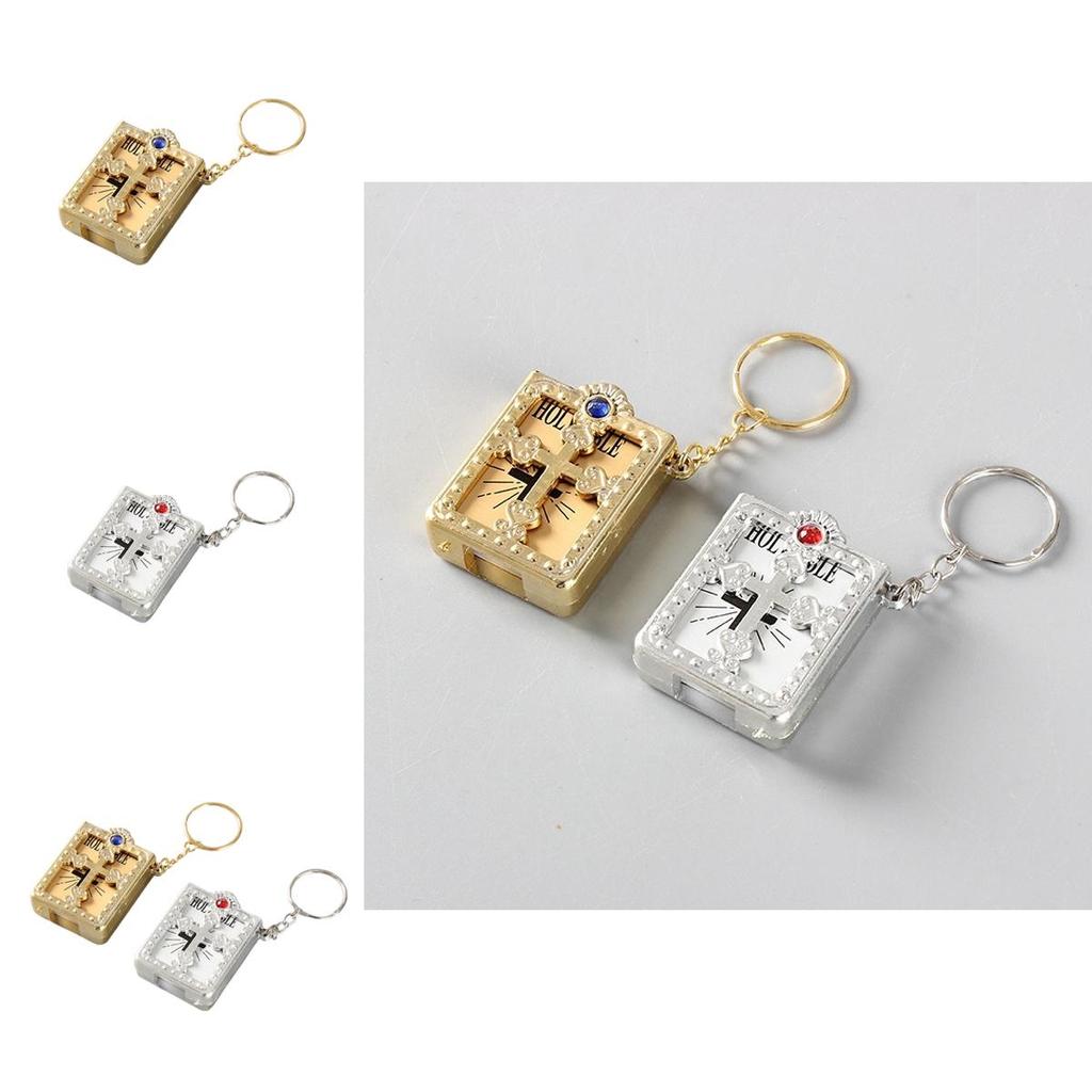 Atemberaubender Miniatur-Bibel-Schlüsselanhänger in Gold und Silber erhältlich
