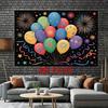 2D Black Background Rainbow Balloon Photography Background