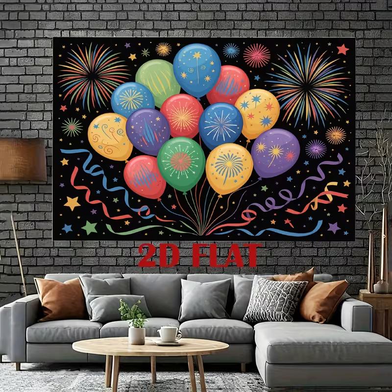 2D Black Background Rainbow Balloon Photography Background