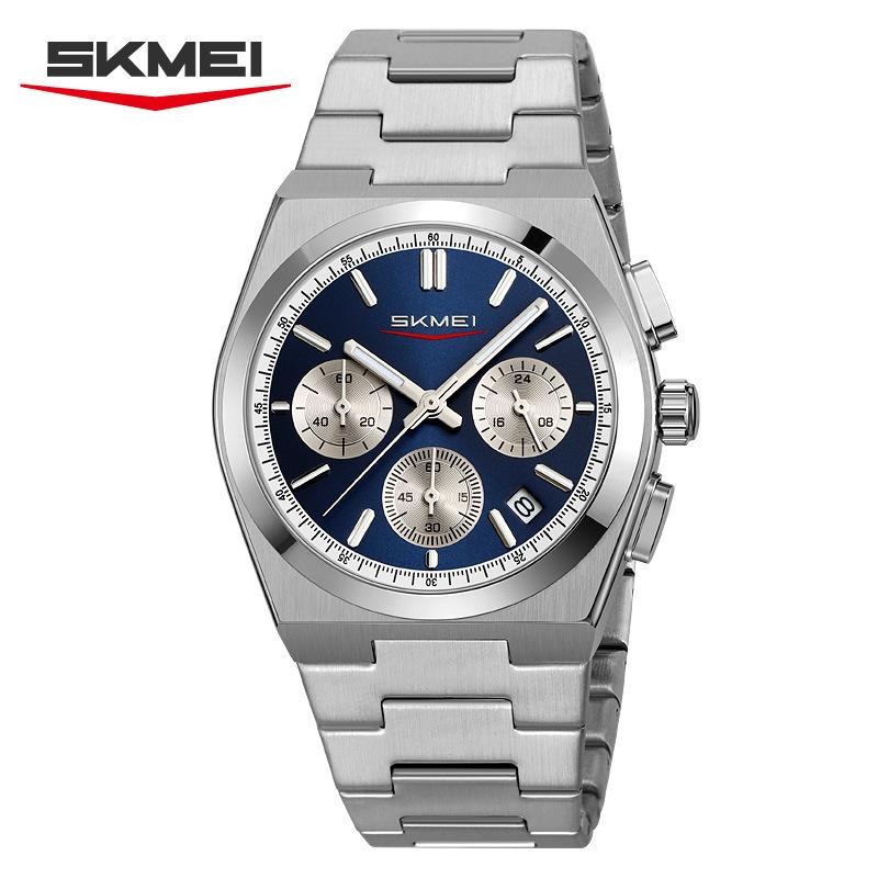 SKMEI Luxury Men Watch Waterproof Luminous Chronograph Date Stainless Steel Watch for Men Quartz Military Men's Watches