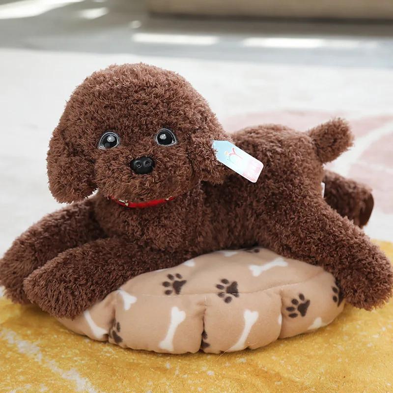 Soft Realistic Teddy Dog Plush Toy Cute Stuffed Puppy Doll Lovely Gift for Baby Kids Girls Birthday Present