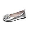 French High-end Square-head Rhinestone Single Shoes for Women's 2025 Spring New Gray Velvet Mary Jane Shoes