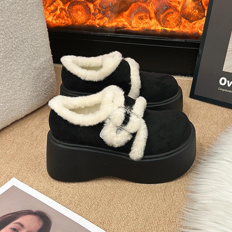 

Женские модные зимние легкие теплые непромокаемые ботинки на толстой подошве, нескользящие повседневные кроссовки, хлопковые ботинки, обувь с мехом 40 чёрный
