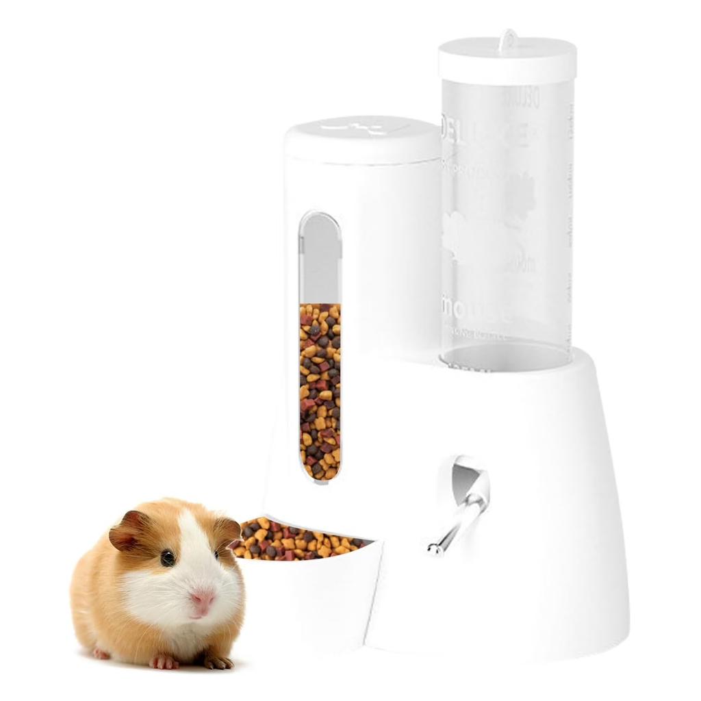 2-in-1 Hamster Wasserflasche & Futterspender - Auslaufsicheres Design für Glas-/Drahtkäfige