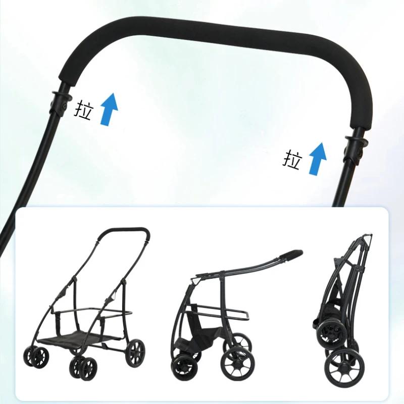 Pet Stroller Corgi Medium and Large Dog Out Car Lightweight Foldable Cat Dog Stroller Pet Trolley