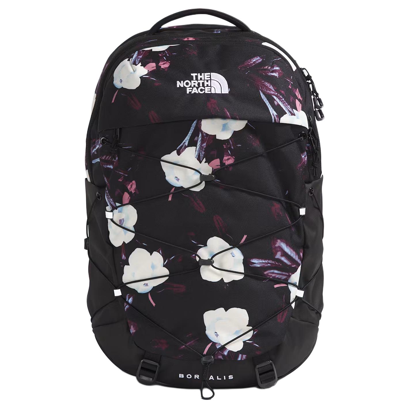 The North Face 27L Letter Logo Zipper Outdoor Bag Recycled Nylon Black Winter Floral Print Women bags NF0A52SI4FI Black Winter Flower Print