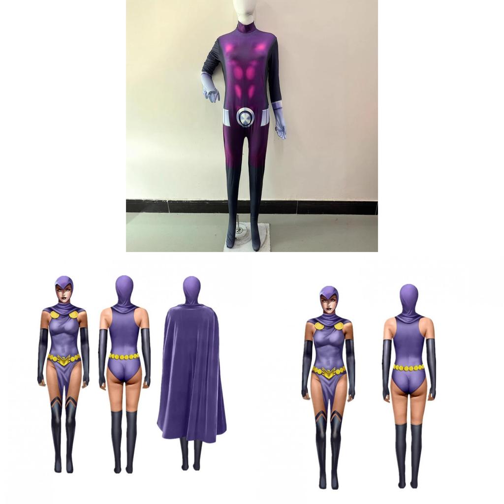 Teen Titans Raven Halloween Stage Costume With 3d Digital Print For Cosplay Events