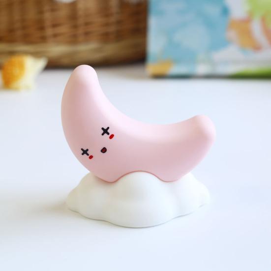 Moon Star Night Light for Kids, Silicone Soft Glow LED Lamp for Bedroom, Cute Cloud Moon Decor for Nursery