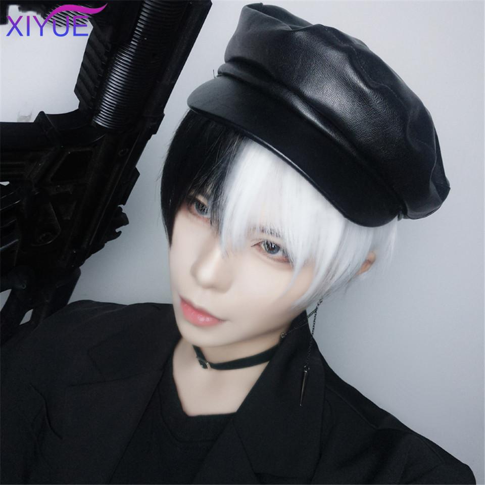 Buy Short Straight Wig Black White Yellow Half Cosplay Anime Costume Halloween Wigs Synthetic Hair With Bangs For Men Boy Women At Affordable Prices Free Shipping Real Reviews With Photos Joom
