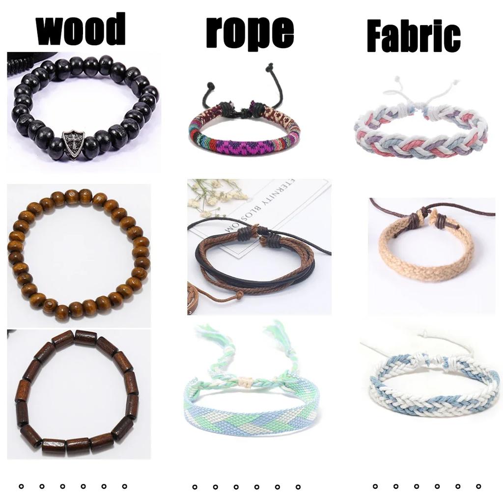 5PCS Random Style Men's Women's Webbing, Rope,Leather Bracelet Classical Festive Women Gift(Including But Not Limited to Pic)