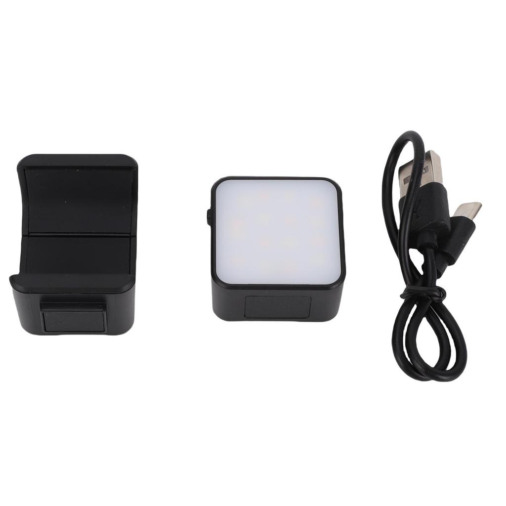 LED Video Light Fit for Pocket 3 Action Camera Adjustable Brightness Levels Portable Type C Rechargeable Auxiliary LED