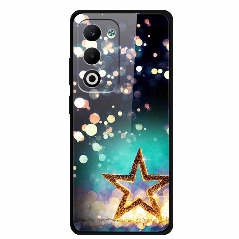Glass Back Cover For Oppo A5 5G 2025 Phone Case 6.67" Hard Tempered Glass Case For Oppo A5i Pro 4G Case A5iPro Soft Bumper Shell