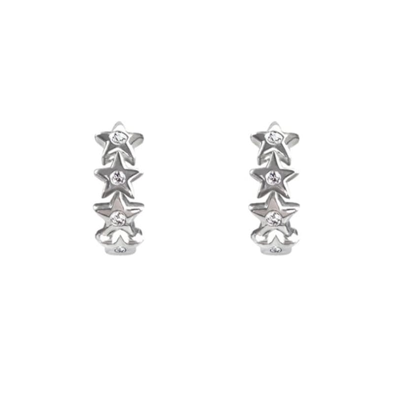 

VVV Line Star One-Touch Ring Earrings Silver