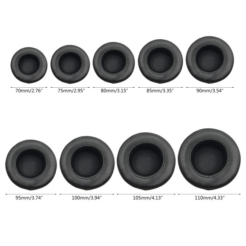 2pcs Sheepskin Leather Earpads Ear Cushion Replacement Ear Muffs Headphone Cushion 70mm -110mm