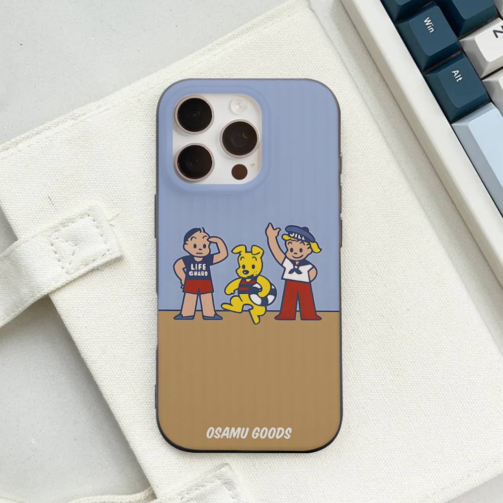 Fashion Osamu Goods Phone Case For IPhone 17 16 15 14 13 12 11 Pro Max Plus Corrugated Bumper Back Cover Shell