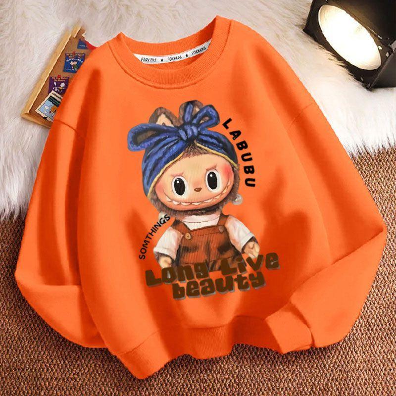 Cute Round-neck Hoodies for Children, Long-sleeved Loose Hoodies for Boys and Girls In Spring and Autumn
