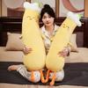 Cartoon Soft Yellow Chick Long Pillow Plush Toy Doll Chick Doll Girl Soothing Puppet Doll