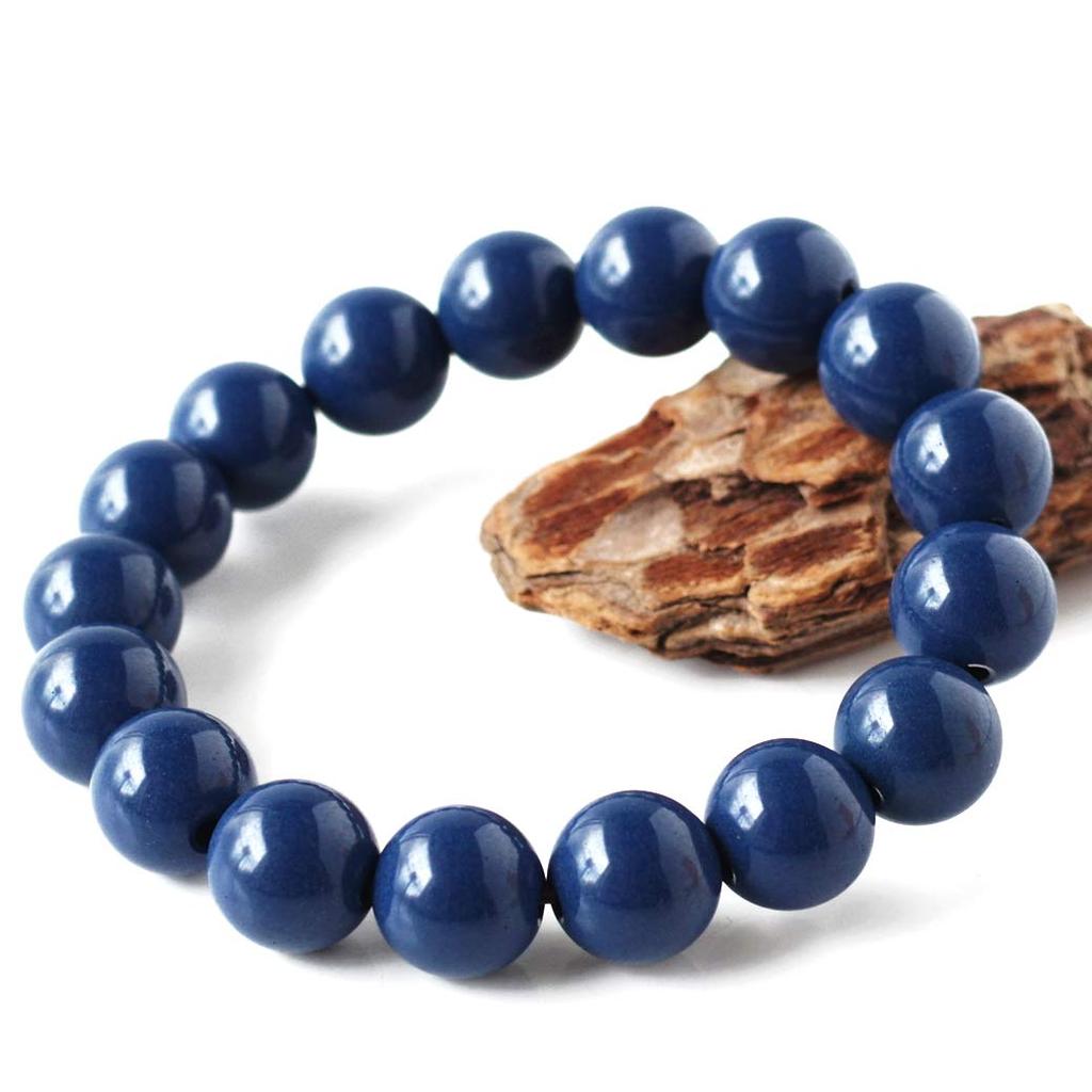 [GOLD STONE] Blue Beitou Stone Bracelet, 12mm, from Taiwan, Negative Ion Measured, Radium Blue Hokutolite, Inner Diameter: Approx. 16.5cm