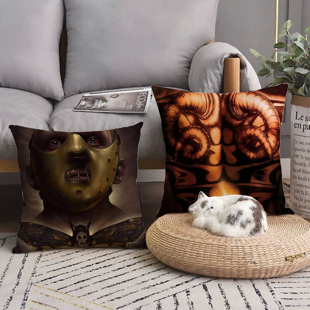 Horror TV Series Hannibal Pillow Case Square Pillow Bedroom Sofa Leisure Comfort Cushion Home Decoration