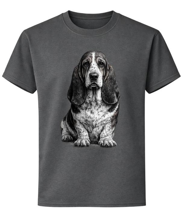 Basset Hound Dog Portrait Unisex T-Shirt Cute Pet Lover Gift Tee L