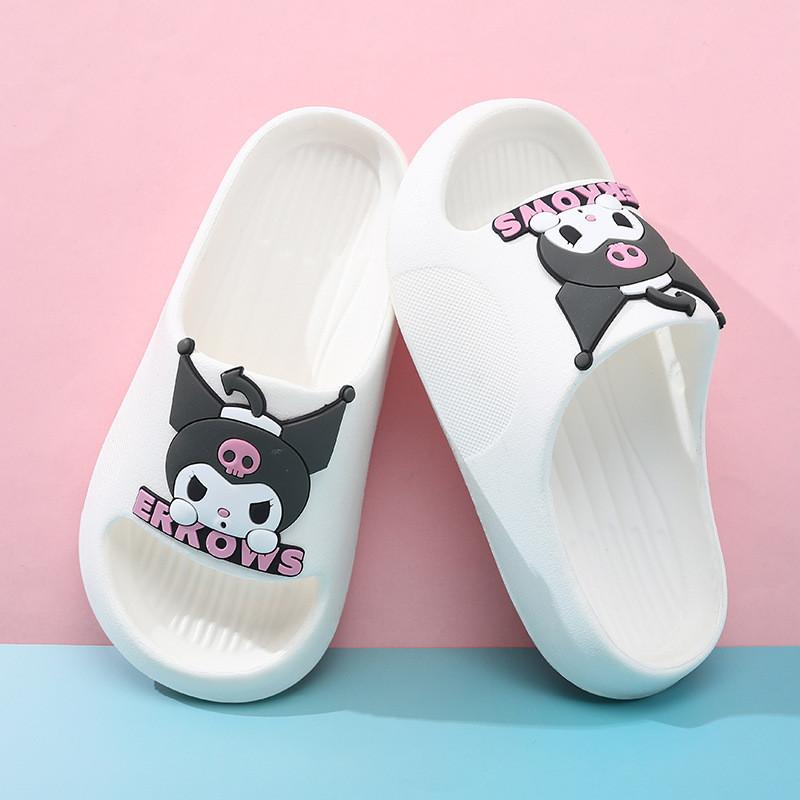 Pink Cartoon Style Summer Girls Slippers Breathable Soft Eva Material Indoor Home Use
