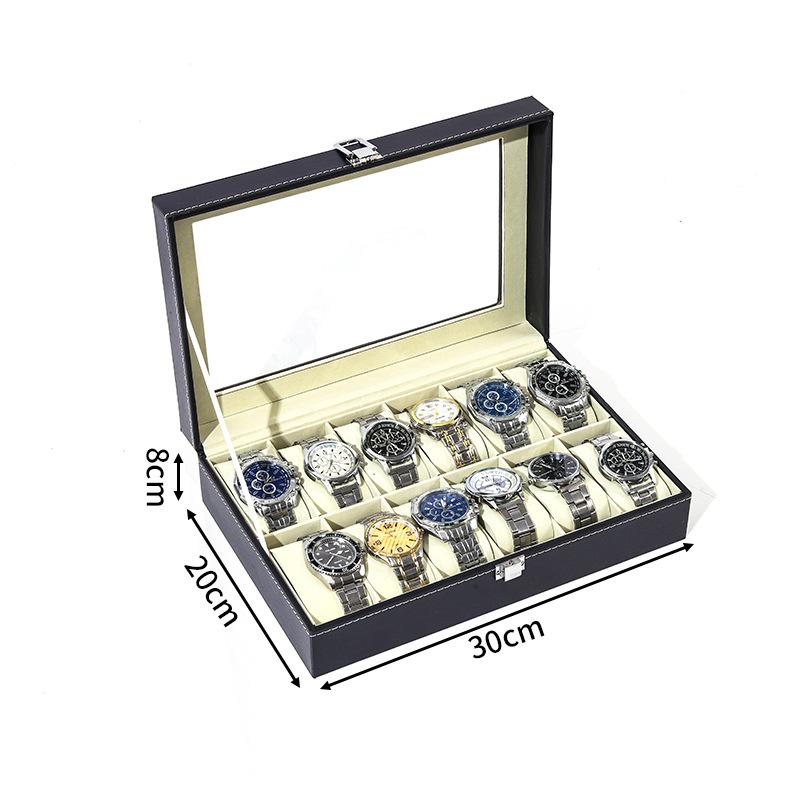 Delesys 2/3/4/5/6/8/9/10/12/20 Slots Household Multi Functional Watch And Jewelry Storage Box Pu Leather Watch Display Case