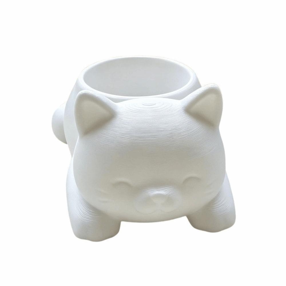 

Funny 3D Printed Cat Flower Pot Cute Decoration Mini Plant Pot Multi-functional Ornaments Succulent Planter Office белый
