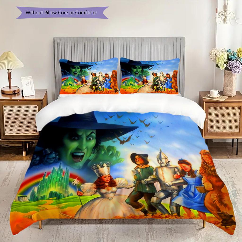 Fantasy Journey Emerald City Bedding (1 * duvet cover + 2 * pillowcase, without core) 2D Flat Duvet cover and pillowcase Soft and comfortable