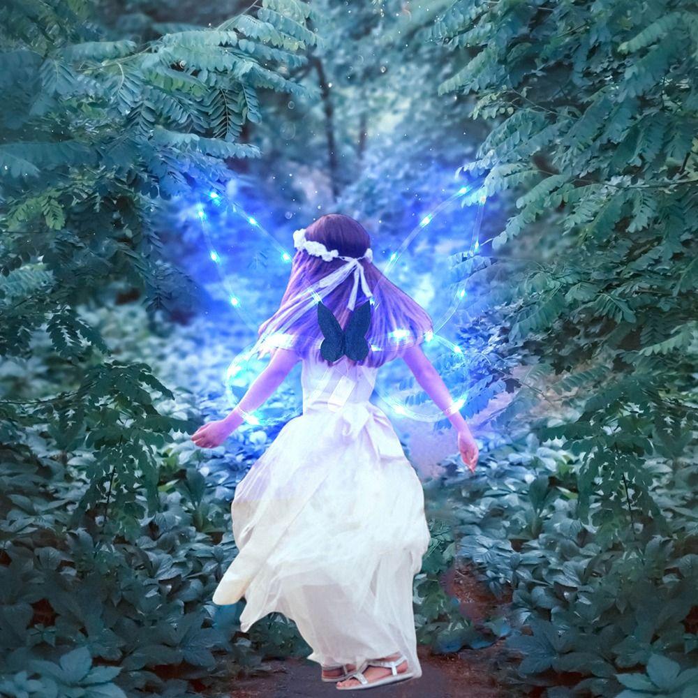 

Косплей Pros Танцевальные шоу Реквизит Фея Бабочка Крыло Косплей Костюмы Эльф Косплей Крыло Светящиеся крылья purple-purple light