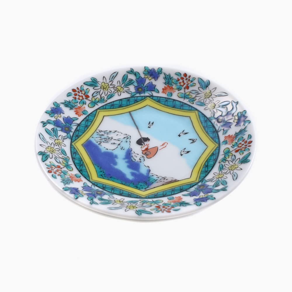Heidi Kutani Ware Small Made In Traditional Hokuriku Girl of the Small Please Tell Fashionable Plate, Japan, Craft, Heidi, Alps, Plate, Dish, Plate,