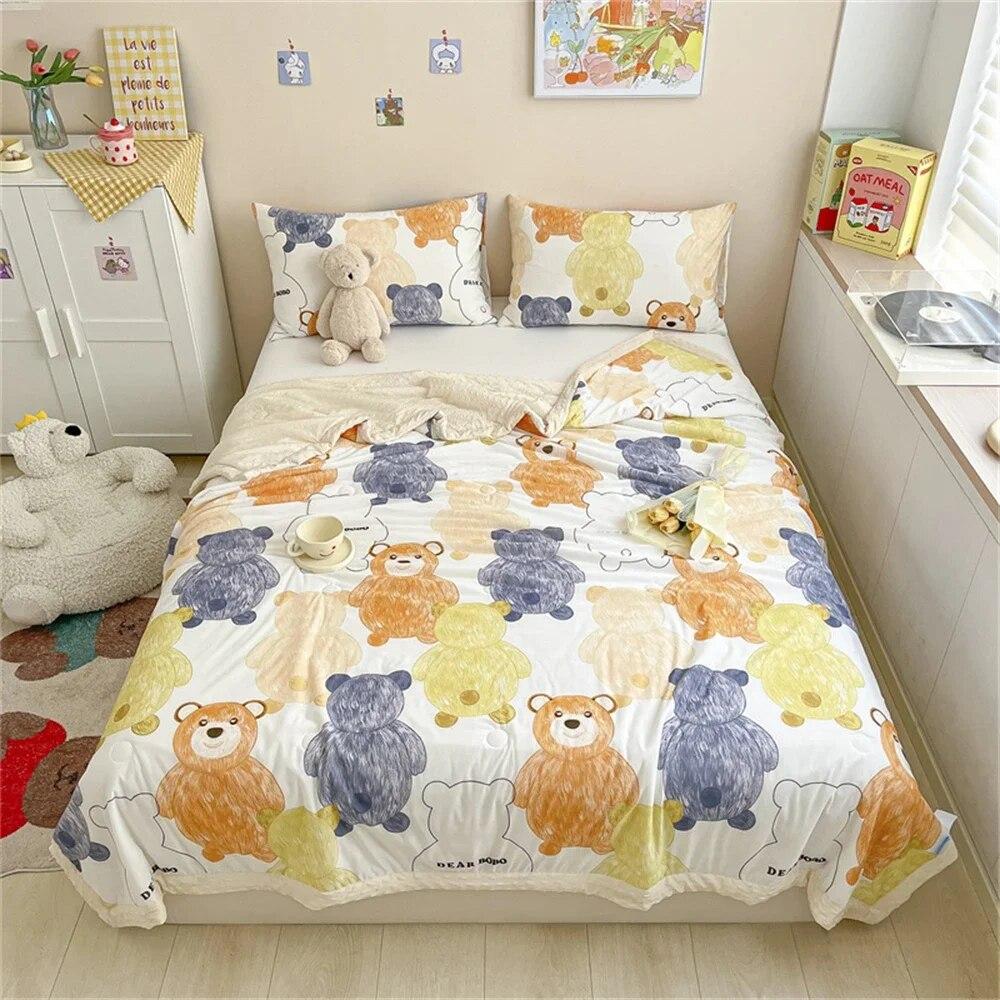 Cotton Summer Quilt Home Sofa Thin Air Conditioning Throw Blanket Soft Office Nap Blanket Bedroom Nap Home Decoration Bed Cover