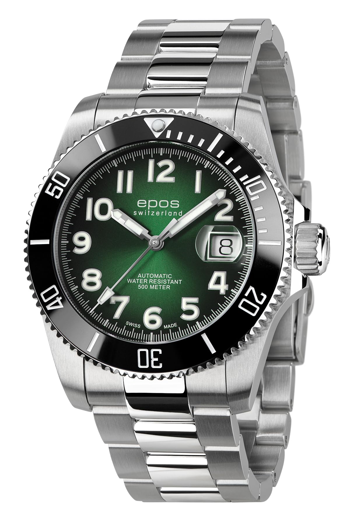 

EPOS Silver 500m Water with Ceramic Sporty Design Men s Diver s Watch, 3504TIGRM, Resistant, Automatic, Bezel,