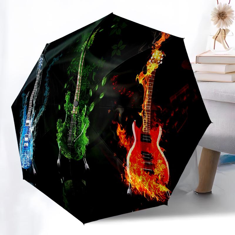 1PC Yinyang Guitar Umbrella Automatic Open/close, Sturdy Iron Frame & 8-Rib Structure, Umbrella for Women & Men, Christmas Gifts