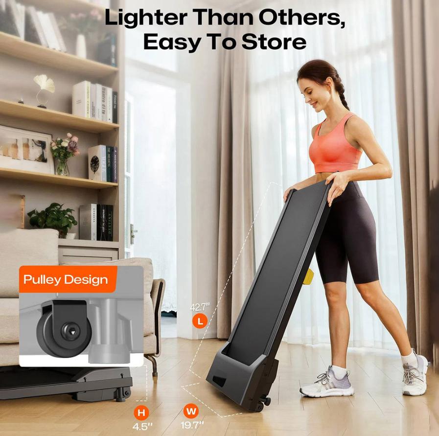 Refurbished SYSURO S1L Walking Pad Treadmill, 300lbs, 6km/h, 9% Incline, 5-Layer Belt, LED Display, Remote Control