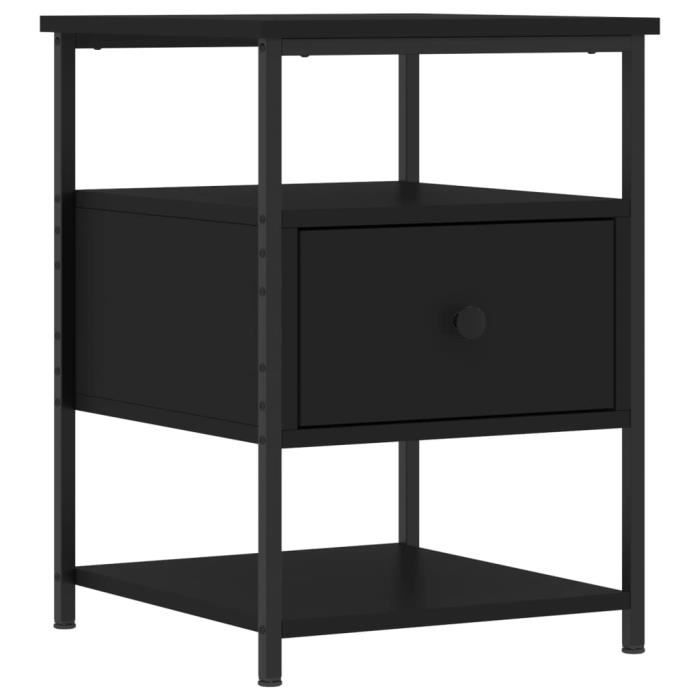 VidaXL Tables de chevet 2 pcs noir 40x42x56 cm bois d’ingénierie 826024